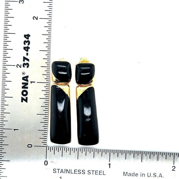 Black Drop Earrings - Picture 3 of 5